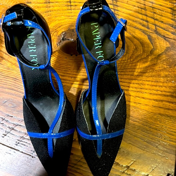 Paper fox black and blue  heels size 8.5 - Picture 1 of 3